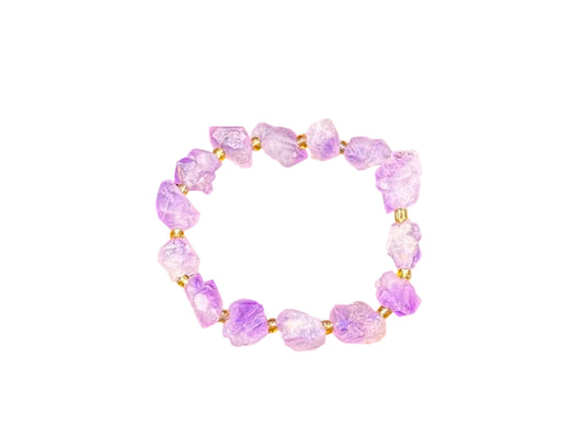 Elegant Amethyst Bracelet with Sparkling Crystal Accents- The Symbol of Spirit and Balance – AURA & LUCK